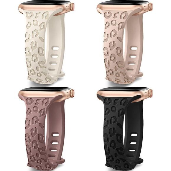 4-Pack Leopard Print Bands for Apple Watch –Fierce & Fashionable, New in Package - Picture 1 of 3